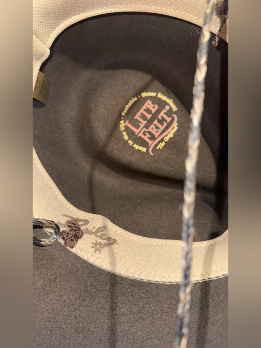 BAILEY FIREHOLE FELT WESTERN HAT in Dark Brown with Leather Band - Picture 8 of 11